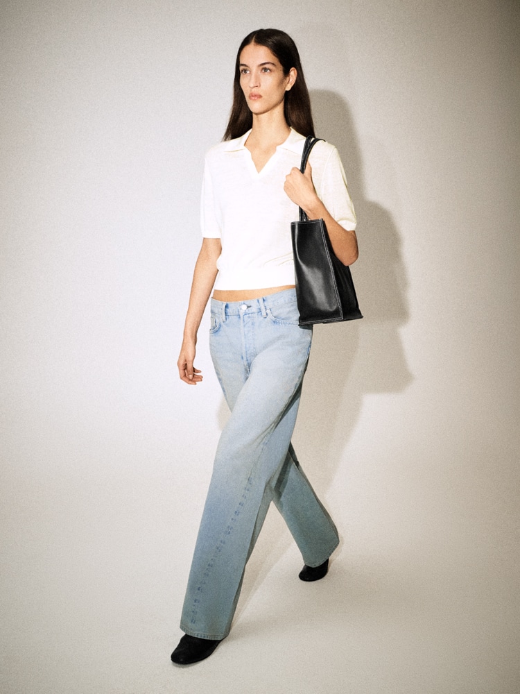 ニットリネンメリノポロシャツ